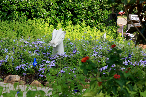 flower bed at the entrance to the Children's Garden