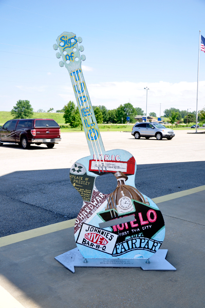 guitar outside of the Tupelo Automobile Museum 