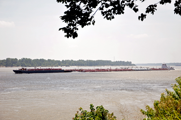 barge on the Mississippi River