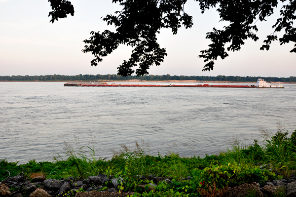 barge on the Mississippi River