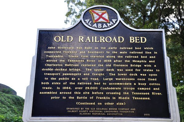 the Old Railroad Bridge sign