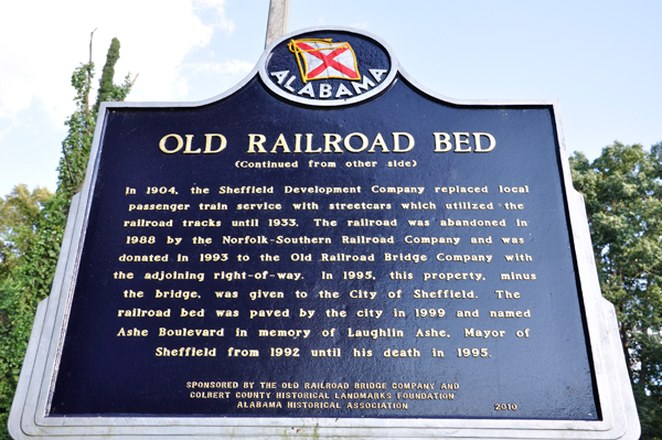 the Old Railroad Bridge sign