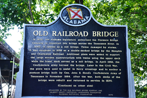 the Old Railroad Bridge sign