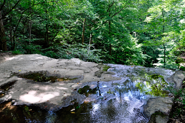 the edge of the boulder