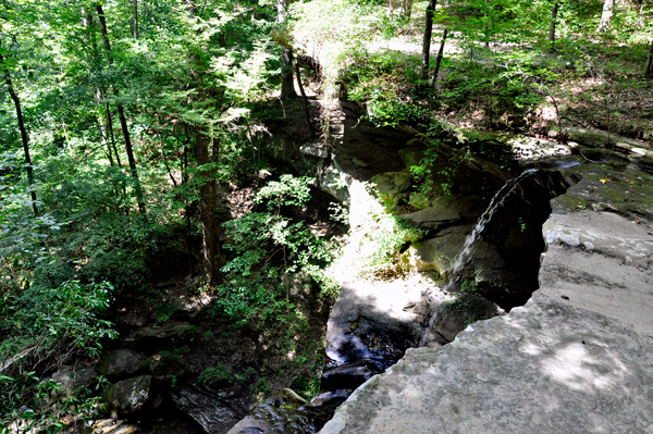 a tiny, thin waterfall