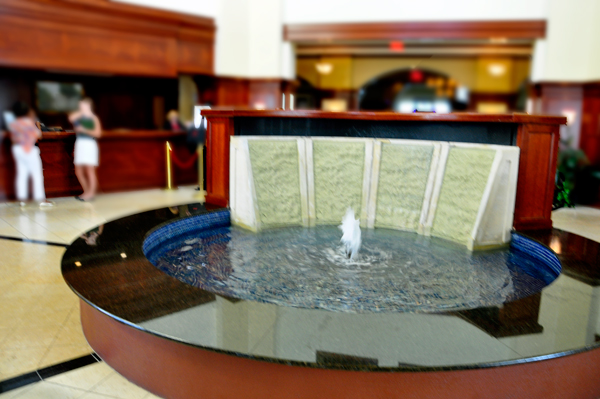 a water fountain in the Marriott