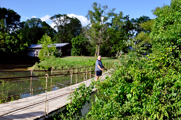 Lee Duquette on the suspension bridge 