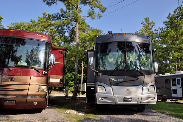 the RV of the two RV Gypsies and another RV too close