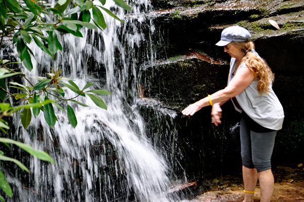 Karen Duquette plays in Panther Falls