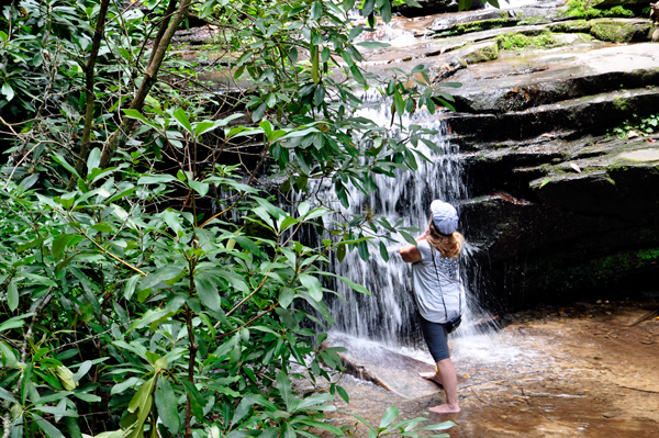 Karen Duquette plays in Panther Falls