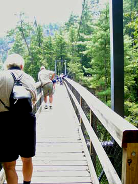 Lee Duquette on the suspension bridge in 2005.