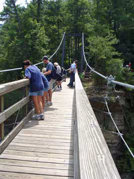 Lee Duquette on the suspension bridge in 2005.