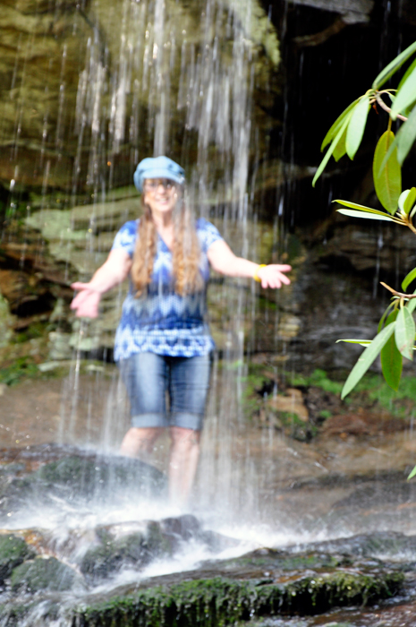 Karen Duquette enjoys Window Falls