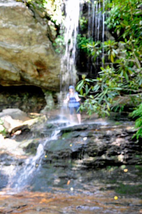 Karen Duquette enjoys Window Falls