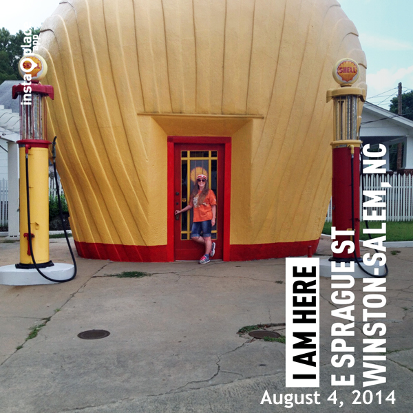 Unique clamshell-shaped gas station