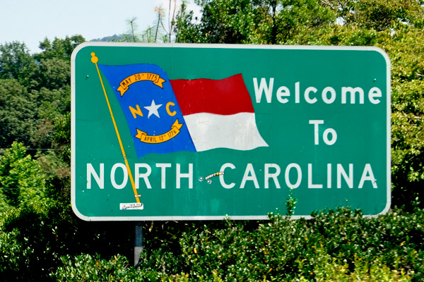 welcome to North Carolina sign