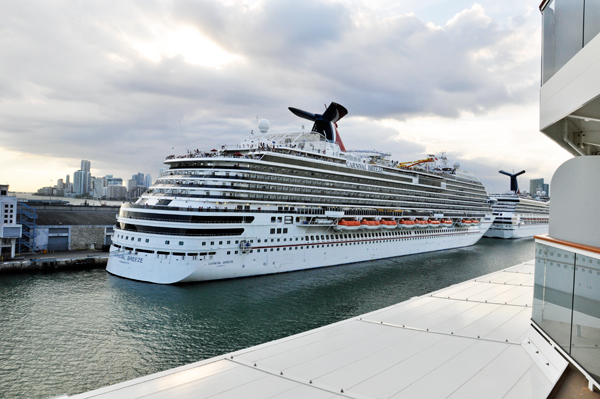 other cruise ships docked at the Port of Miami 