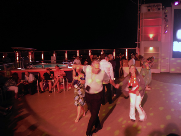 Karen, Bob, and Karen dancing