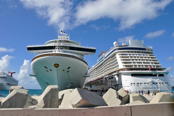 The Norwegian Getaway and other ships docked at St. Maarten