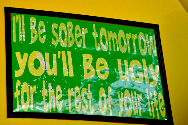 sign at Senor Frogs in St. Thomas