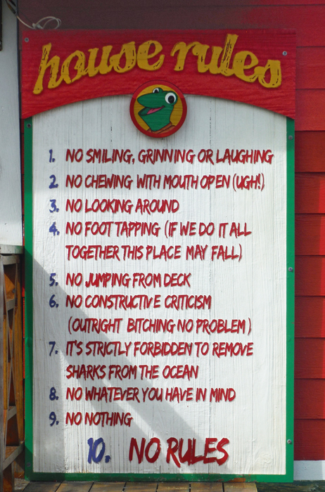 house rules at Senor Frog's