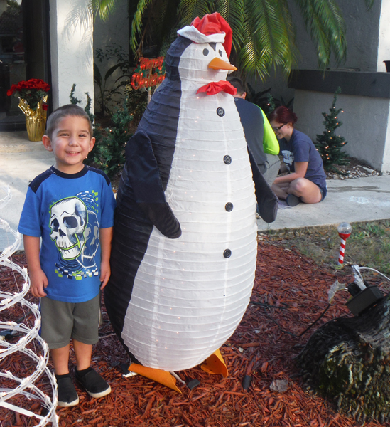 Anthony and a snowman