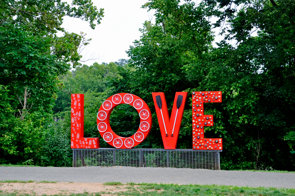Love signs all over Lynchburg, Virginia