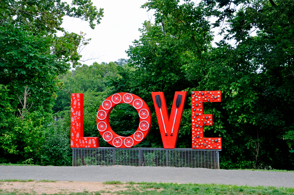 Love signs all over Lynchburg, Virginia