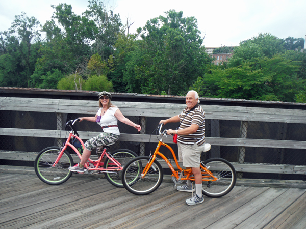 the two RV Gypsies on bicycles