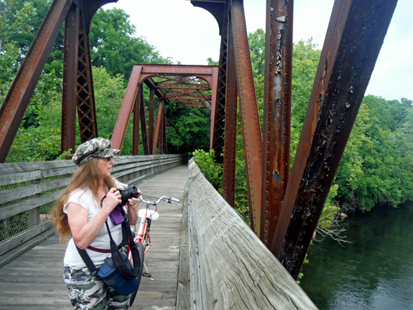 Karen Duquette on the bridge