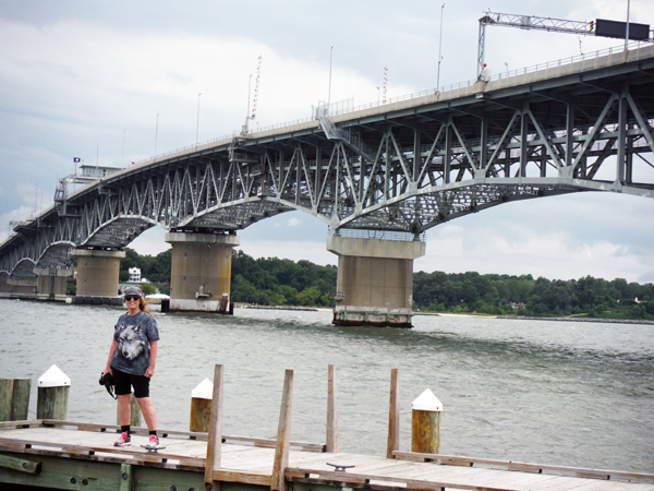 Karen Duquette on the dock