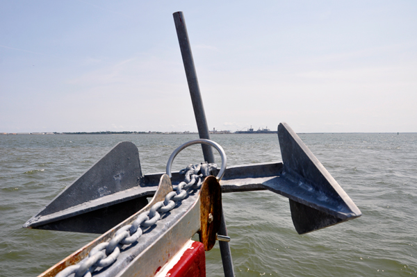 the boat's anchor and Cheeapeake Bay