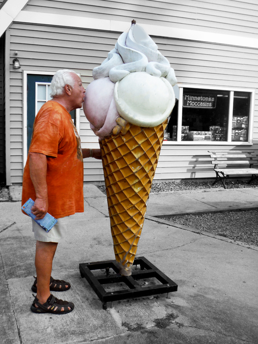 Lee Duquette and a giant ice cream cone