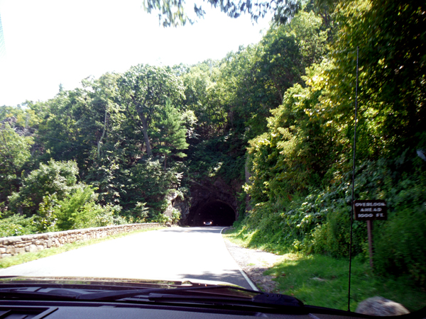 The two RV Gypsies approach a tunnel