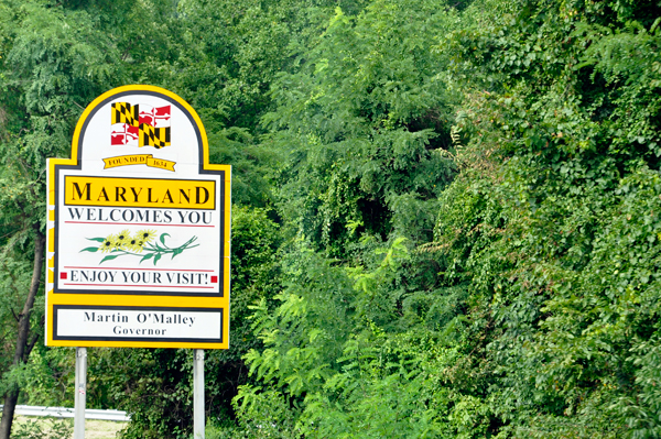 Welcome to Maryland sign