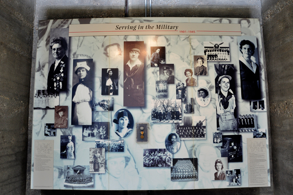 display of women serving in the Military