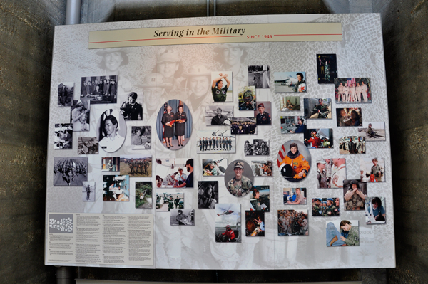 display of women serving in the Military