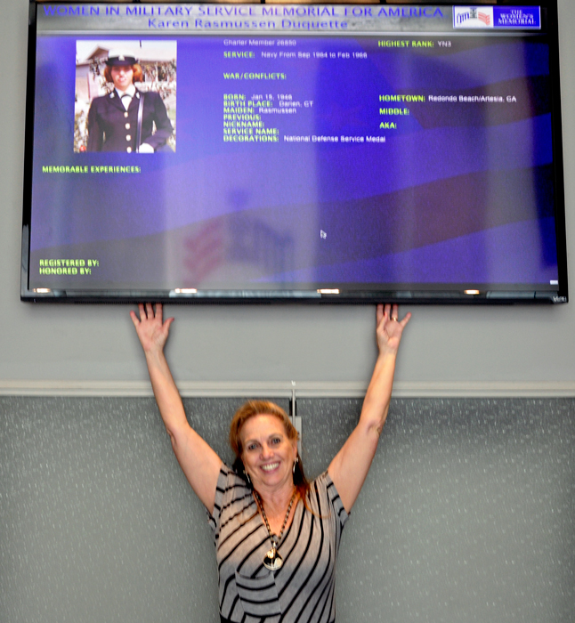 Karen and her computer display