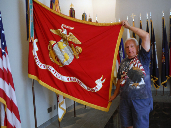 Lee Duquette and the U.S. Marine Corps flag