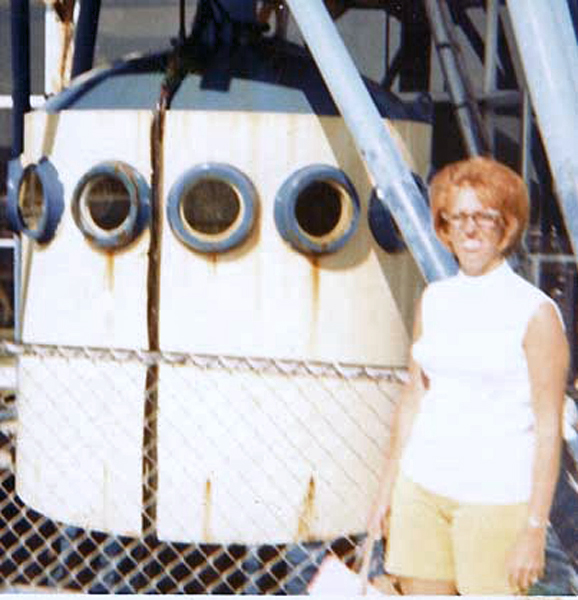 Karen Duquette by a diving bell