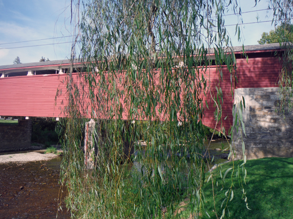 View from the side of Wehr's Covered Bridge