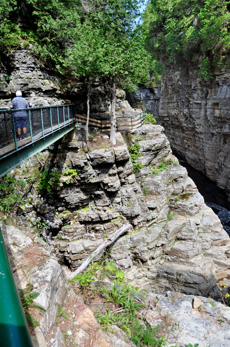 Lee Duquette on a bridge at Ausable Chasm