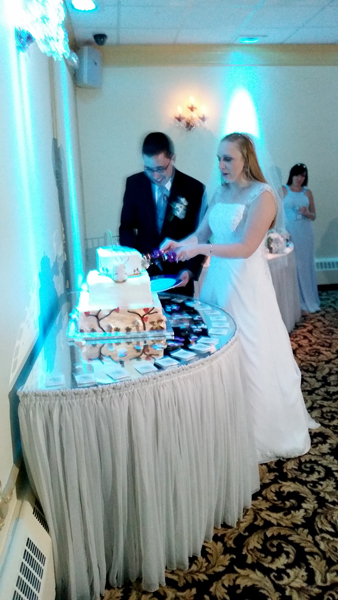 cutting the cake