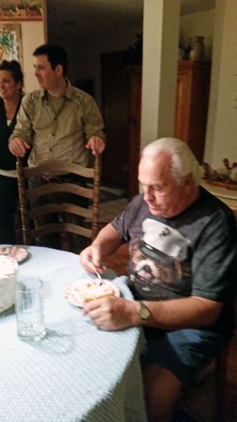 Lee Duquette and his birthday cake