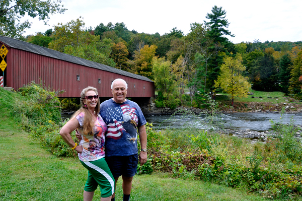 the two RV Gypsies at the covered bridge