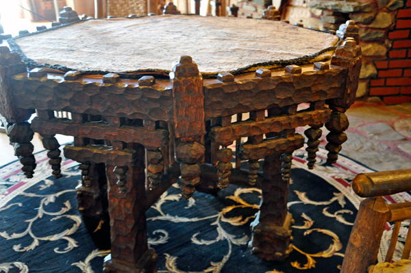 The table by the fireplace