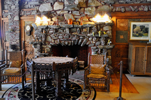 The table by the fireplace