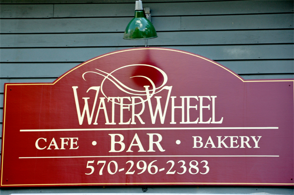 Water Wheel  Cafe sign