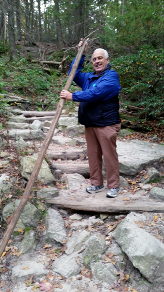 Lee Duquette and his giant walking stick