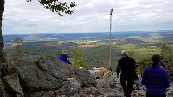 on the rocks at Hawk Mountain